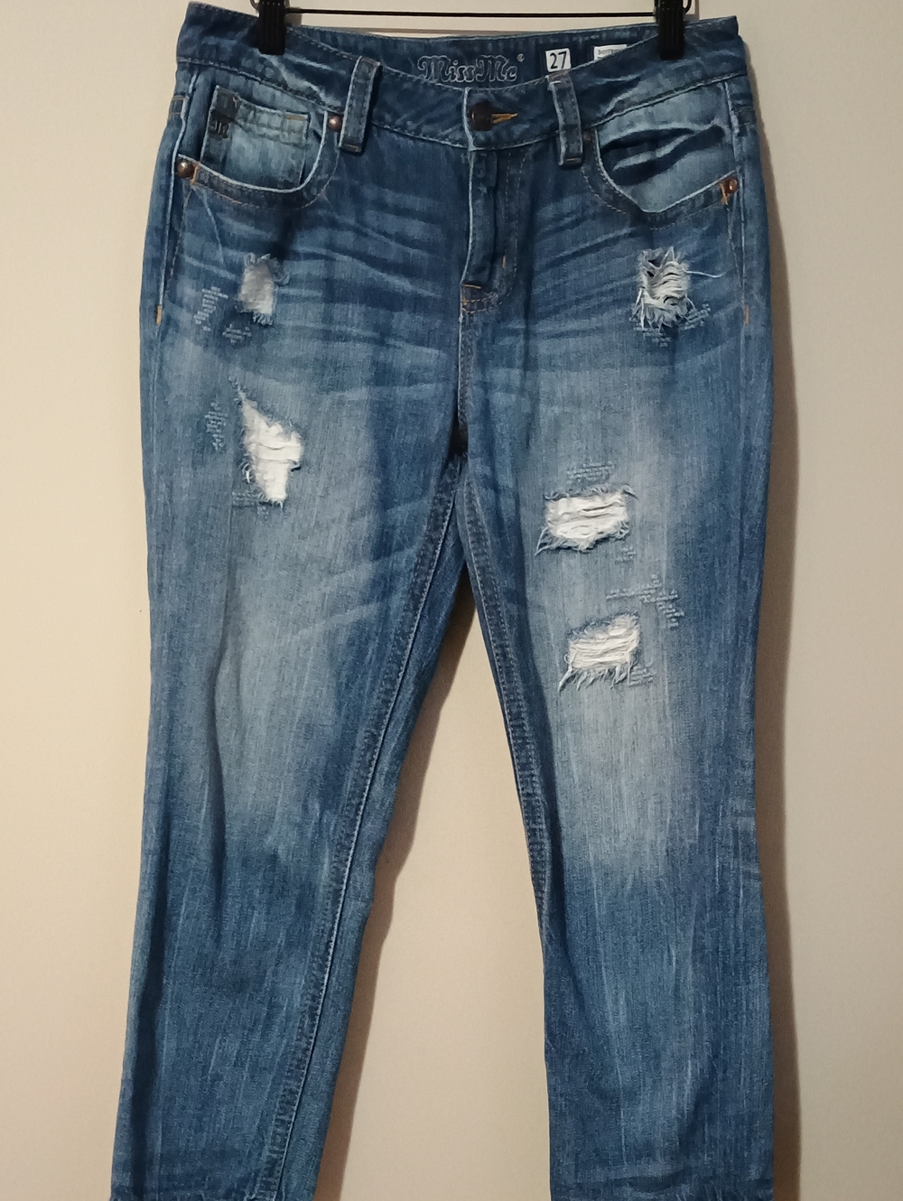 Miss Me Distressed Boyfriend Capri Jeans Y2K Denim Size 27